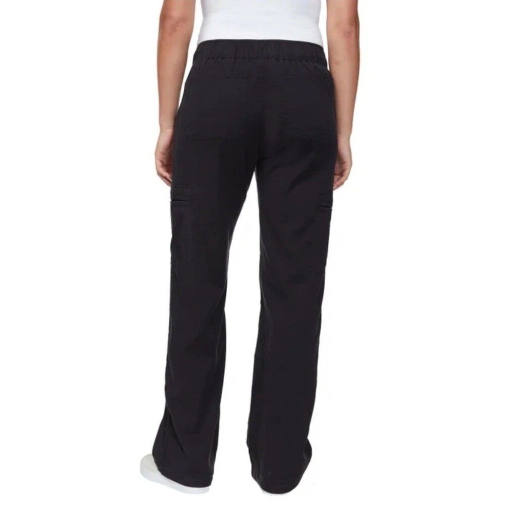 Buffalo Womens Pull-on Tencel Cargo Pant Black Size XXL Wide Waistband Tie Waist - Picture 3 of 10